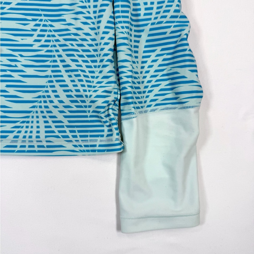 ATHLETA GIRL Blue Long Sleeve Rash Guard Swim Shirt Geometric Print Girls XL 14 - Picture 5 of 12